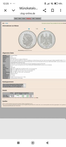 Gedenkmünze silbermünze - 5, dm